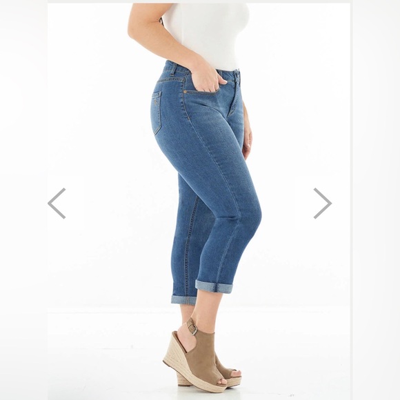 Measure & Made Dark Rinse Wash Rolled Crop Jean Hourglass Fit Mid Rise Size0 NWT - Picture 7 of 9